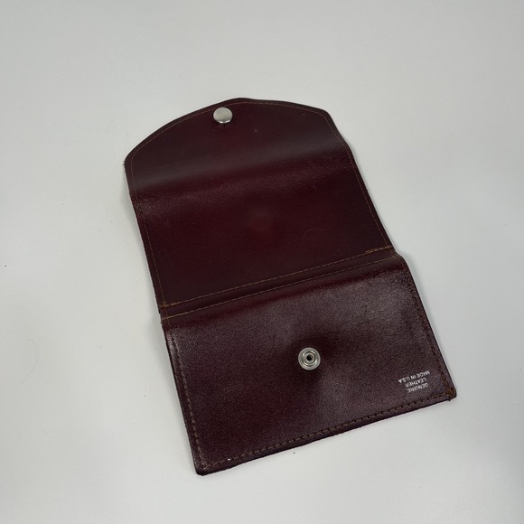 Burgundy Genuine Leather Wallet Wine Maroon Made in USA Silver Hardware - Picture 8 of 11